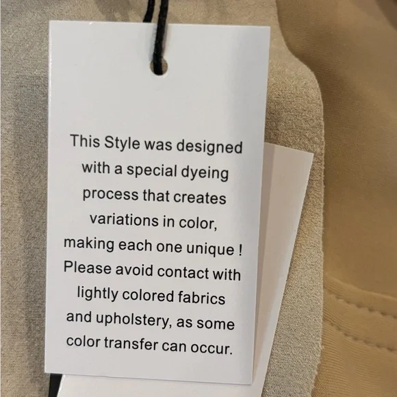 Tahari Light Beige Faux Leather Trench Coat with Waist Tie, Size Medium - Picture 14 of 16